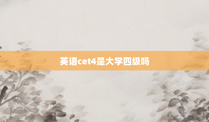 英语cet4是大学四级吗