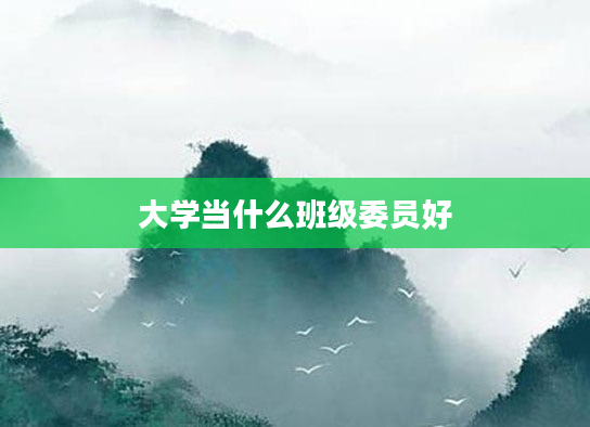 大学当什么班级委员好