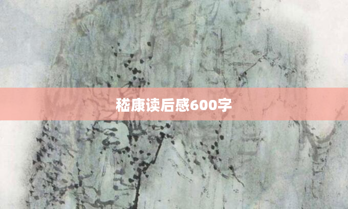 嵇康读后感600字